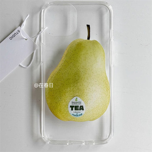 14新款 韓系一顆梨 梨手機(jī)殼適用于蘋(píng)果15promax iPhone15pro女15保護(hù)殼16promax 小眾博主同款 16硅膠軟殼