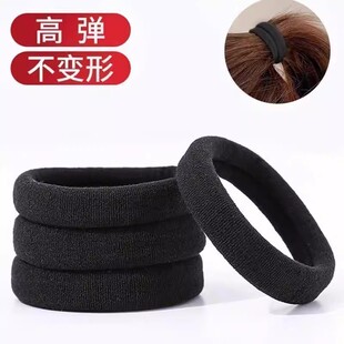 头绳发圈橡皮筋扎头发皮筋女扎头高弹力耐用头圈发绳皮套黑色胶圈