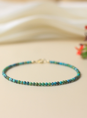天然正品绿松石极细手链复古礼物