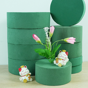 花泥圆形花泥抱抱桶专用插花diy泡沫泥锁水保湿鲜花泥花泥块批发