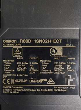 {议价}欧姆龙伺服驱动器 R88D-1SN02H-ECT，Ether