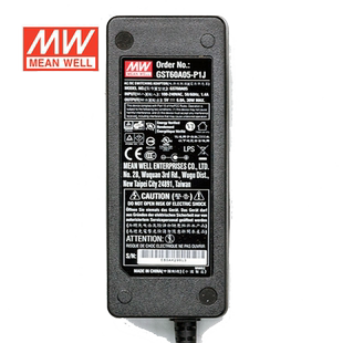 明纬12V电源60W GST60A12-P1J 5A工业节能适配器环球认证三插