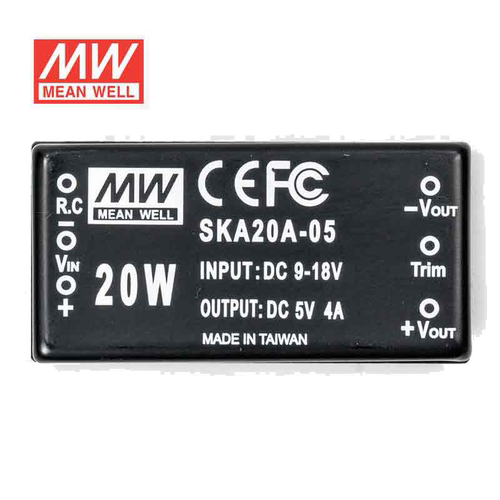 明纬48V变12V电源20W SKA20C-12 36-75V转12V1.666A DC-DC输出