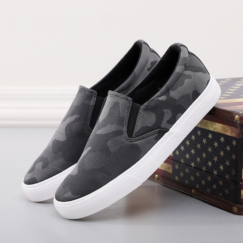 迷彩帆布鞋男夏季透气一脚蹬休闲鞋男士韩版潮流板鞋厚底增高男鞋,流行男鞋,布鞋,淘宝优惠券,粉丝福利购,淘宝优惠卷