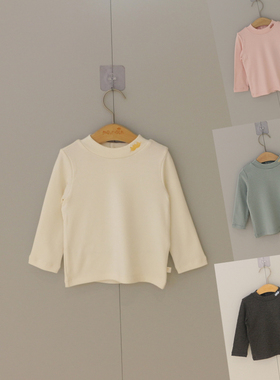 2025冬季moimoln小云朵童装男女宝宝T恤儿童半高领细绒打底衫F04P