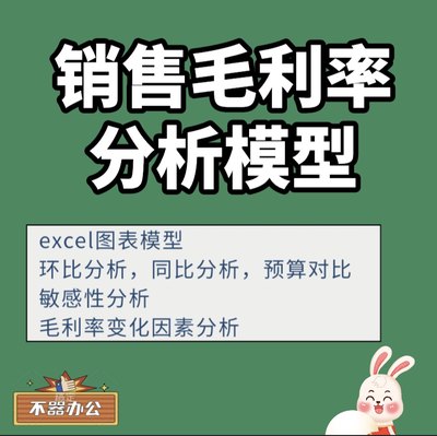 销售毛利率分析excel模型利润率分析敏感性分析因素分析同比环比