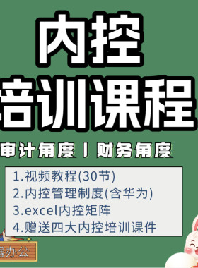 企业内控课程视频教程财务风险管理企业风控一整套内控制度案例