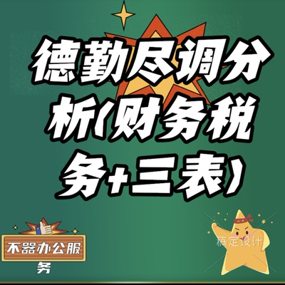 四大德勤财务尽调报告离任审计财务报表分析税务利润表现金三表