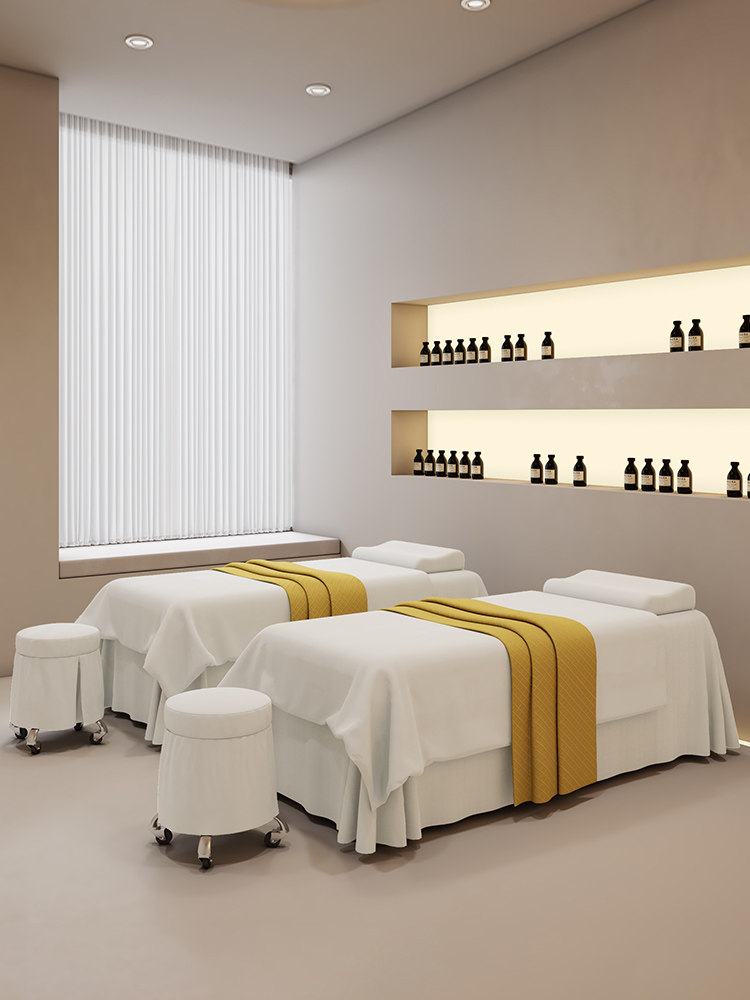 超宇美容床罩四件套高档轻奢美容院专用纯色按摩床罩皮肤管理定制