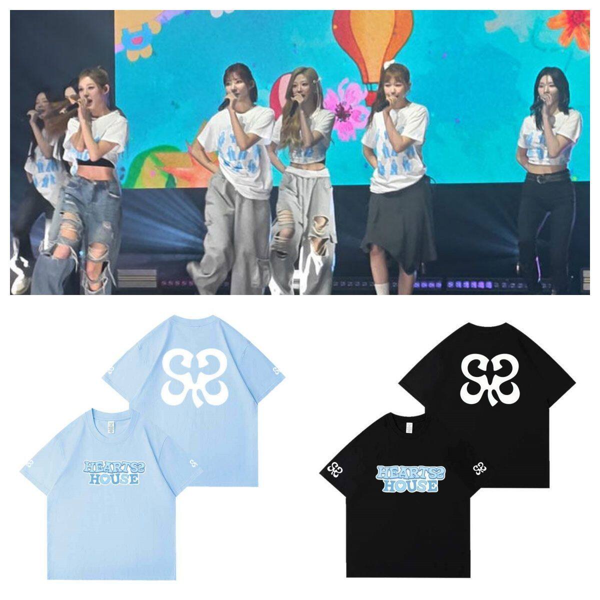Hearts2Heart演唱会周边短袖T恤重磅220g纯棉印花打歌服图片