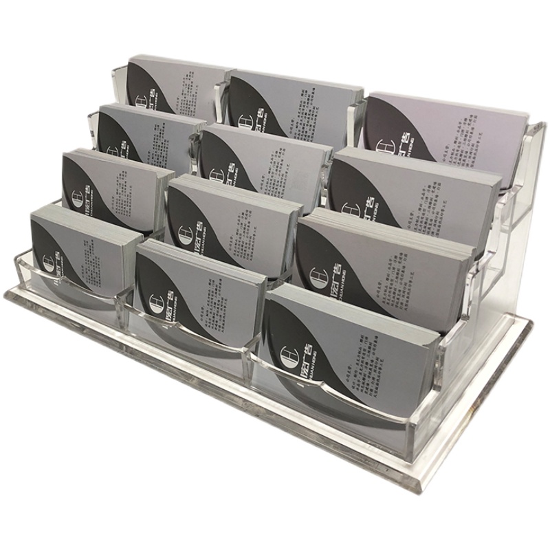 川宏名片盒收纳盒展示架卡片透明