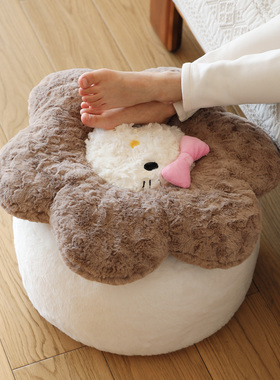 可爱花朵坐墩沙发放腿凳茶几凳kitt猫换鞋凳软装装饰凳客厅小坐墩