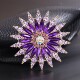 压襟固定别针防走光胸花 服装 高级感紫色玻璃雪花胸针精致时尚 女款