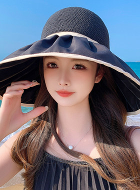 新款大檐渔夫帽女夏季出游遮阳