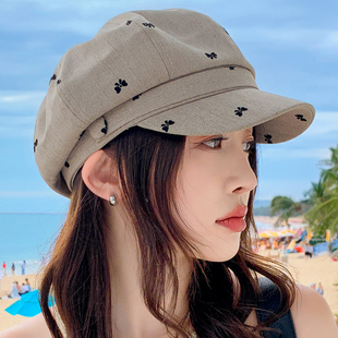 2025新款帽子女八角帽秋天韩版出游报童休闲鸭舌帽百搭画家帽英伦