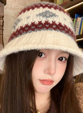 新款毛绒渔夫帽女冬季保暖帽