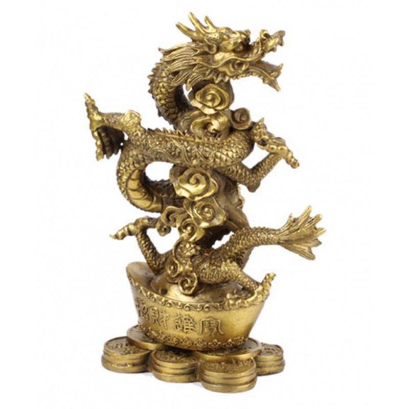抖音新款开光纯铜龙 铜龙 宝龙 月亮龙 盘龙 风水吉祥摆件 大号