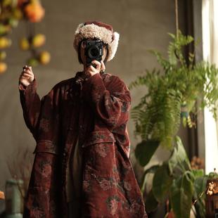 宽松大口袋对襟粗条绒夹棉棉衣外套2145念