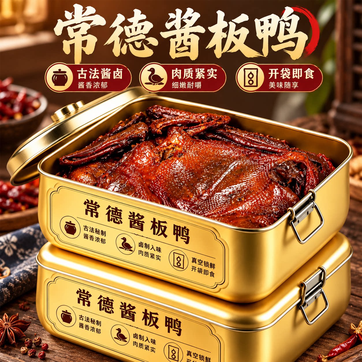 湖南仙都酱板鸭整只香辣手撕图片