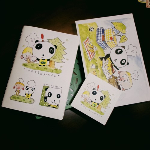 小厨屋 Vol.3熊猫小卡明信片tn护照本盖章本 手帐素材