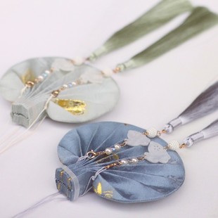 月宫仙兔小清新荷包古风织金香囊随身香包汉服配饰流苏腰圆桂花香