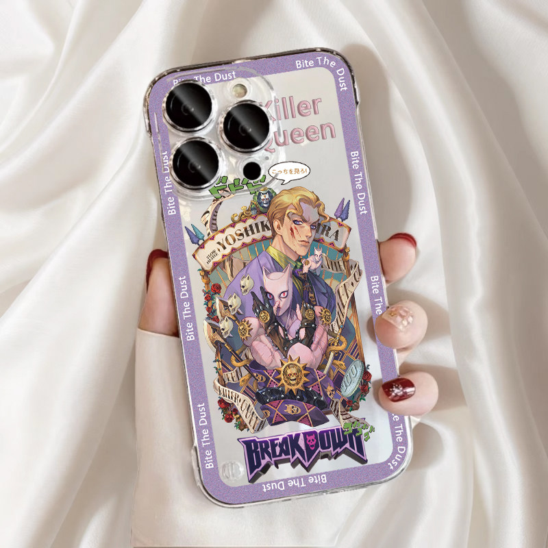 透明超薄无边框PC手机壳不发黄适用新款苹果16PRO动漫JOJO吉良吉影Phone15PLUS华为P70PROMATE60红米k70至尊