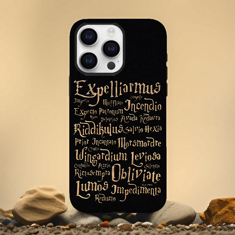 哈利波特咒语创意小众菲林手机壳亮面适用苹果16promax红米k70荣耀90华为MATE60PRO防摔IQOONEO9硬壳pura70XR