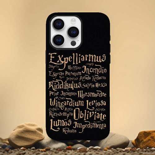 哈利波特咒语创意小众菲林手机壳亮面适用苹果16promax红米k70荣耀90华为MATE60PRO防摔IQOONEO9硬壳pura70XR