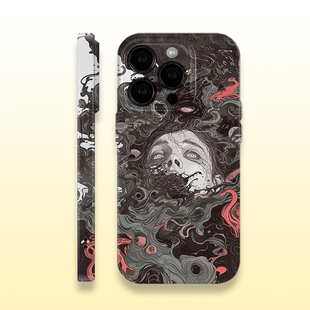 克苏鲁入魔女潮牌情侣菲林手机壳亮面适用iPhone16promax红米k80华为MATE70硬壳VIVOX200苹果15/xrOPPOFINDX8