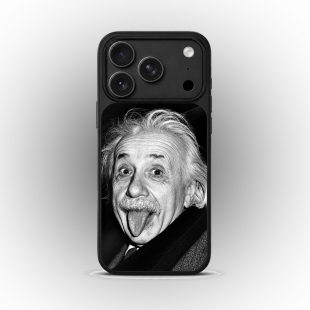 爱因斯坦物理学世界名画吐舌手机壳适用苹果17promax一加OPPOvivo红米iPhone16大孔保护套