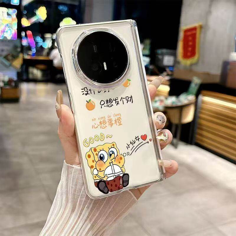 发财绵高清磁吸中轴硬壳手机壳适用华为MateX7653 VivoXFold6 5 3/3pro荣耀magicv6三星Zfold7OPPOfindN6