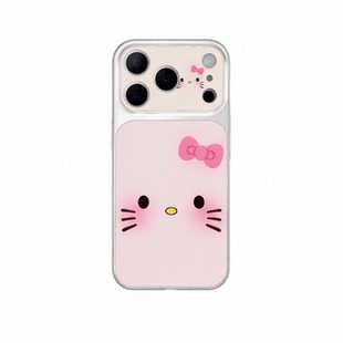 简约猫咪表情适用苹果17air手机壳十七六iPhone16pro新款金属漆仿原玻璃15Promax平果14plus春日13可爱保护套