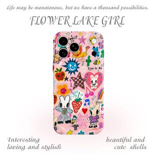 千禧风甜酷涂鸦手机壳手机壳适用于苹果17OPPOvivo小米17一加13苹果16promax荣耀华为vivo红米oppo
