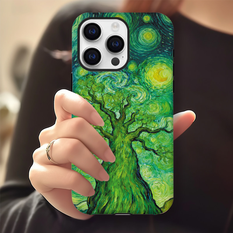 艺术油画梵高星空大树新款手机壳适用苹果17华为vivo小米OPPO荣耀苹果16promax荣耀华为vivo红米oppo
