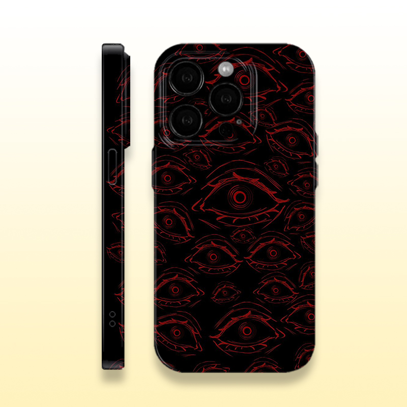 暗系克苏鲁线条小众菲林手机壳亮面适用苹果16prom红米k80华为MATE70硬壳VIVOX200苹果15防摔OPPOFINDX8软壳