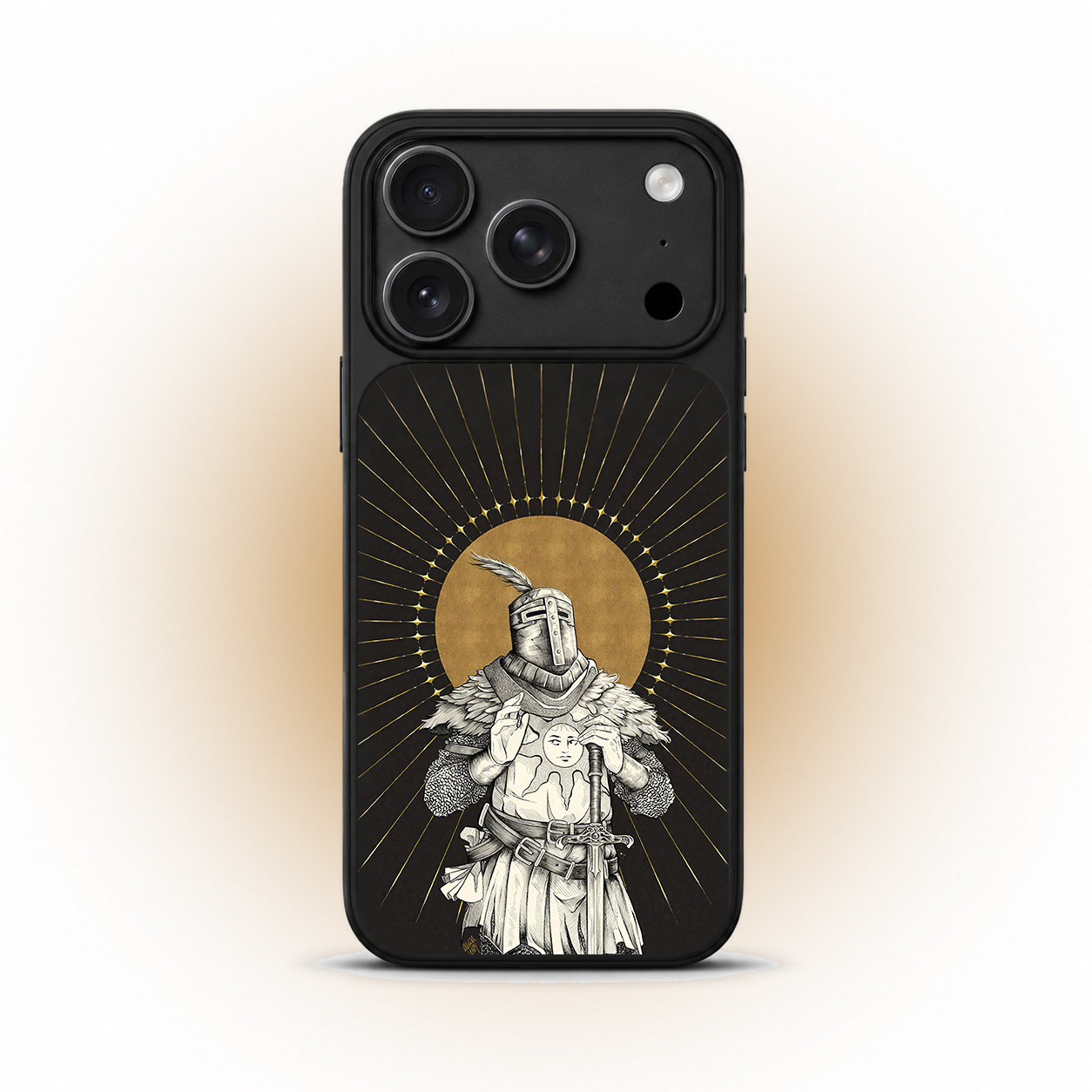 复古赞美太阳骑士欧美手机壳适用苹果17promax一加vivo红米OPPOiPhone16pro大孔保护套暗黑个性