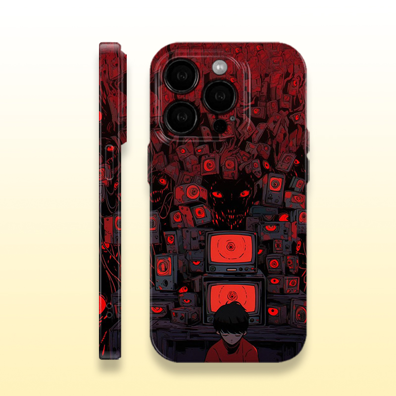 创意孤独少年克苏鲁ins潮手机壳亮面适用苹果16prom红米k80华为MATE70硬壳VIVOX200苹果15软壳OPPOFINDX8防摔