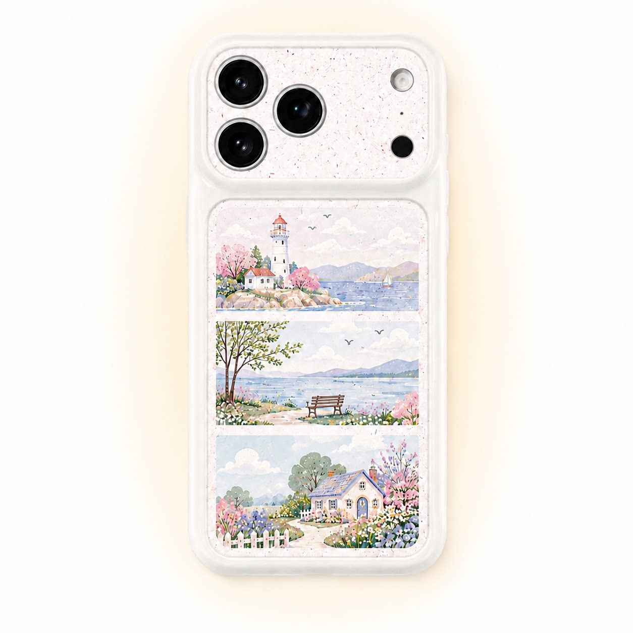 韩系明信片少女心灯塔适用iPhone16/17promax手机壳磁吸苹果14pro可爱15/16pro17精孔13promax蓝光