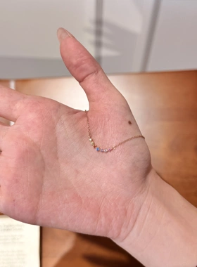 s925纯银彩虹微笑星项链轻奢高级感项链