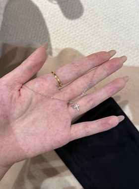 S925纯银双生十字架轻奢高级感项链