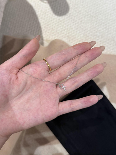 S925纯银双生十字架轻奢高级感项链