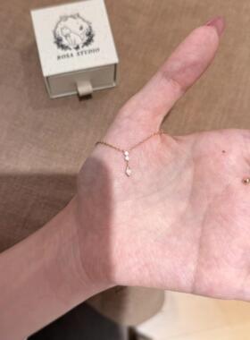 s925纯银菱格日系水滴轻奢高级感项链