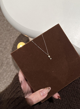 S925纯银mini泡泡小钥匙吊坠项链女小众设计精致温柔优雅