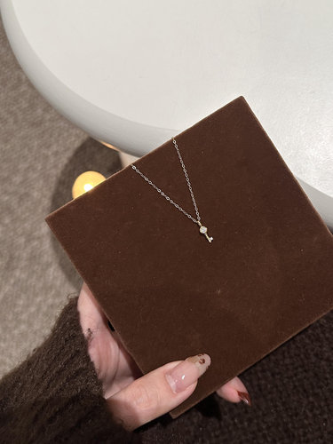 S925纯银mini泡泡小钥匙吊坠项链女小众设计精致温柔优雅