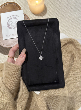 S925纯银轻奢爆款颈上添花贝母四叶花高级感项链