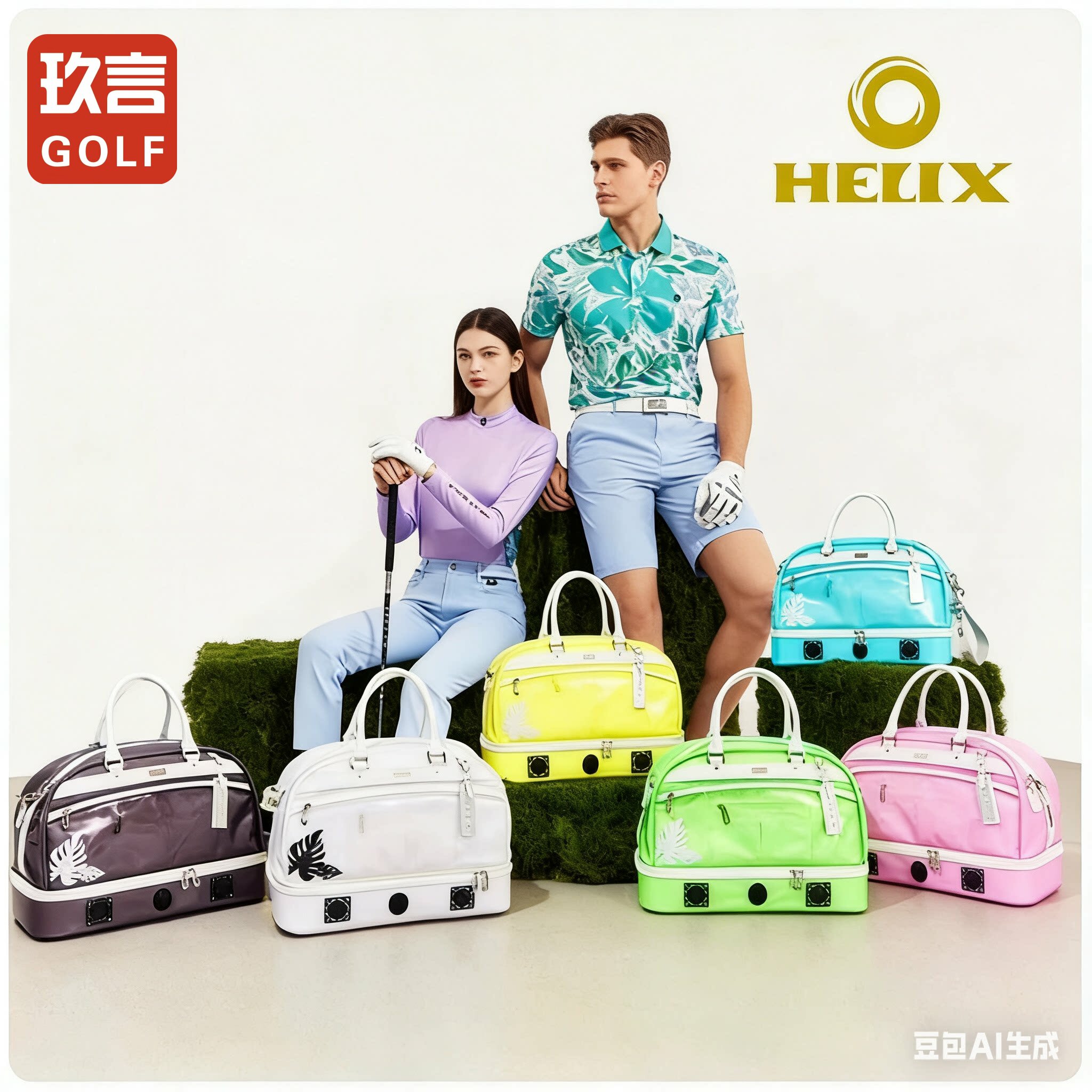 HELIX喜力克斯高尔夫衣物包排气风扇透气多功能排湿除臭golf鞋包