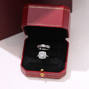 王室庄园 仿真结婚活口一对戒大气奢华钻戒密镶花型戒指婚礼道具