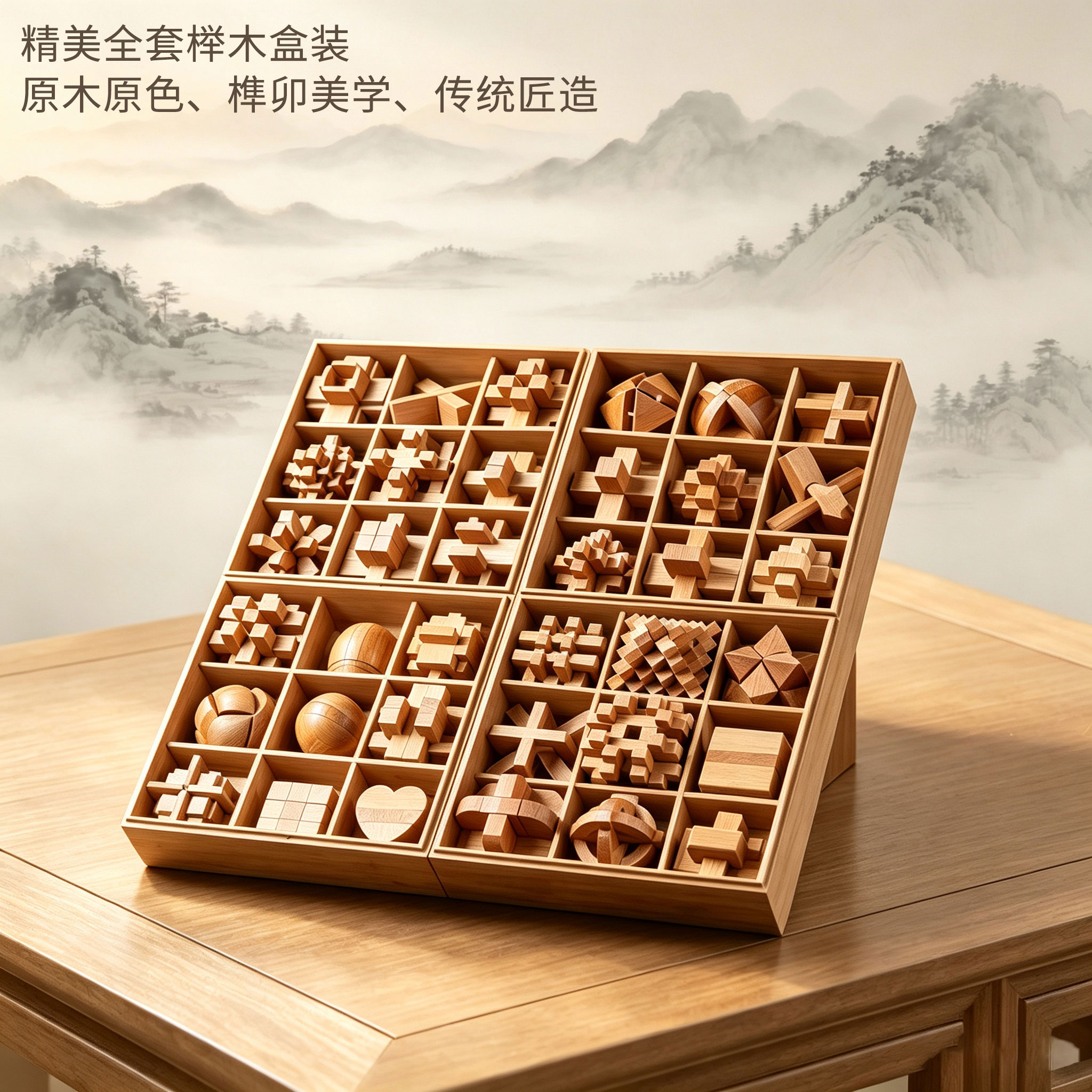 鲁班锁十级地狱解锁解扣儿童益智力益智结构智慧玩具斗拱榫卯玩具