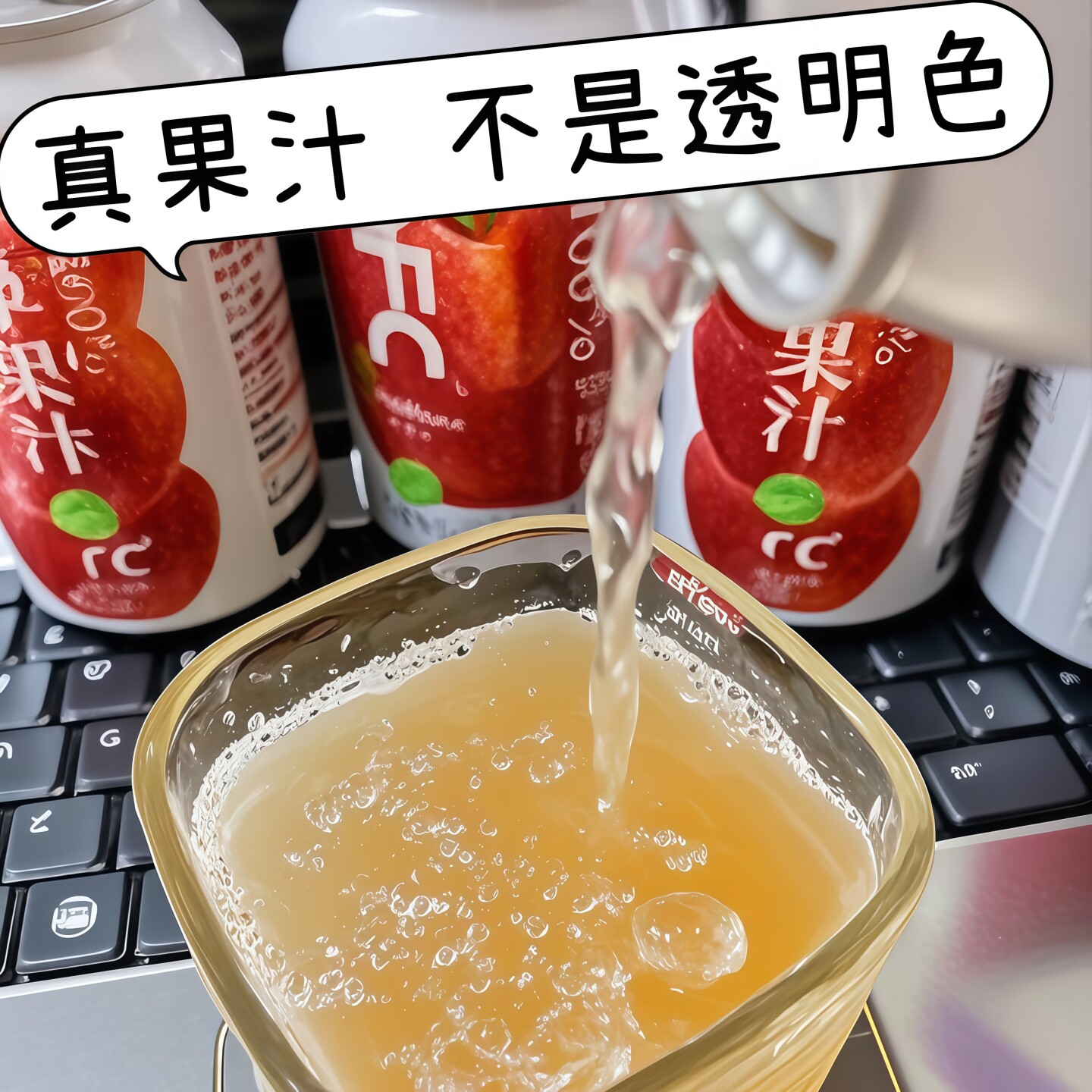 320ml*8瓶今爽100%富纯士冰糖心苹果汁新鲜非NFC浓缩饮品饮料