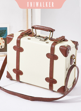 uniwalker复古手提箱迷你小包结婚化妆箱彩礼箱13寸16登机皮箱包